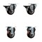 Service Caster 3'' Maroon Poly Wheel Swivel Top Plate Caster Set with 2 Posi Brakes 2 Rigid, 4PK SCC-20S314-PPUB-MRN-PLB-2-R-2 - alternate 1